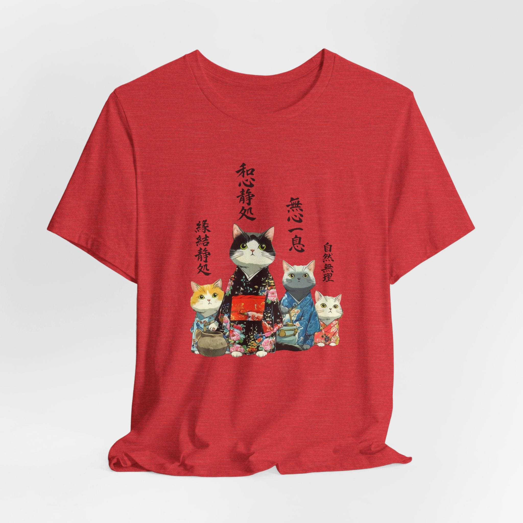 Zen Kimono Cats T-Shirt | Japanese Cat Illustration