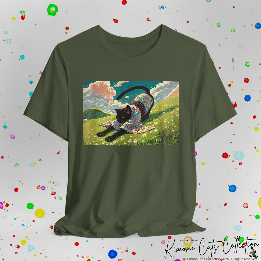 Kimono Black Kitty Cats Unisex T-Shirt