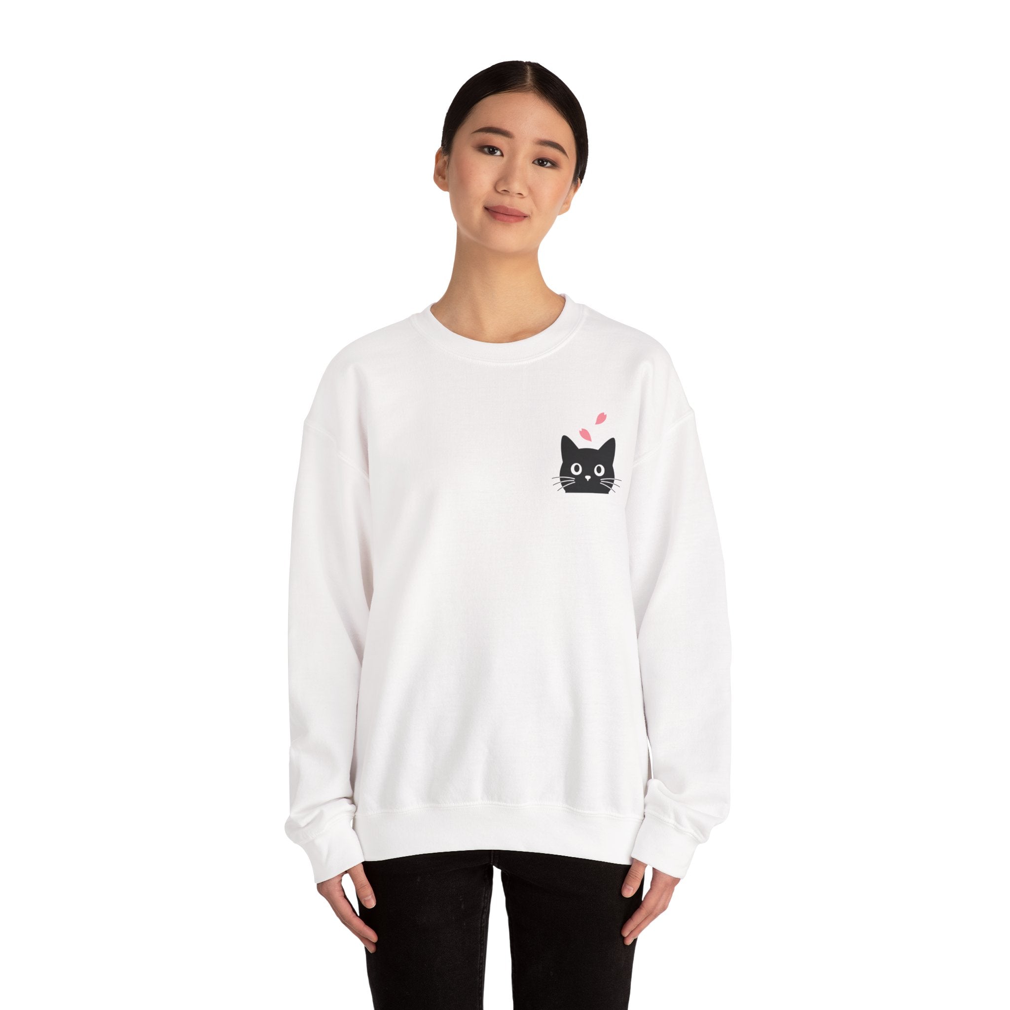 Black Cat Sakura Sweatshirt - Unisex Crewneck