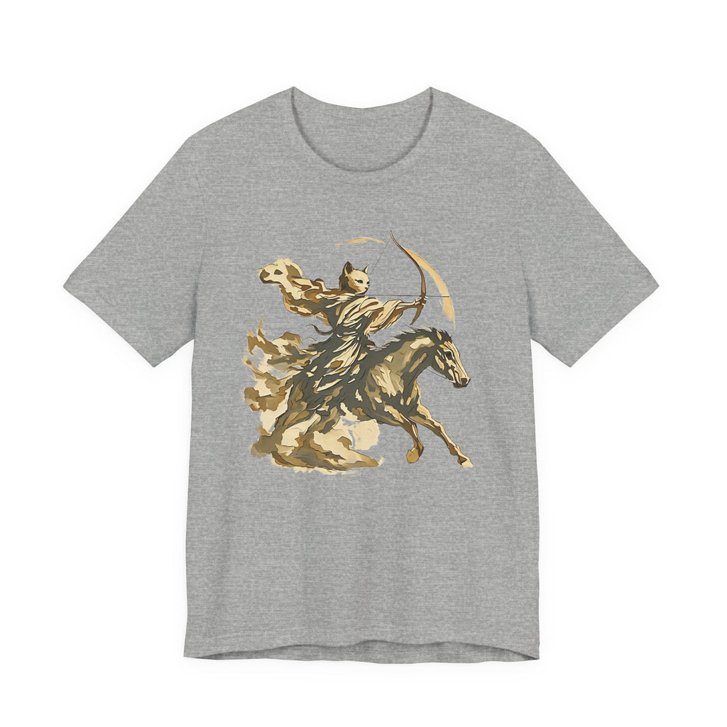Year of the Horse Archer Cat T-Shirt, Japanese Zodiac Ukiyo-e Ink Wash