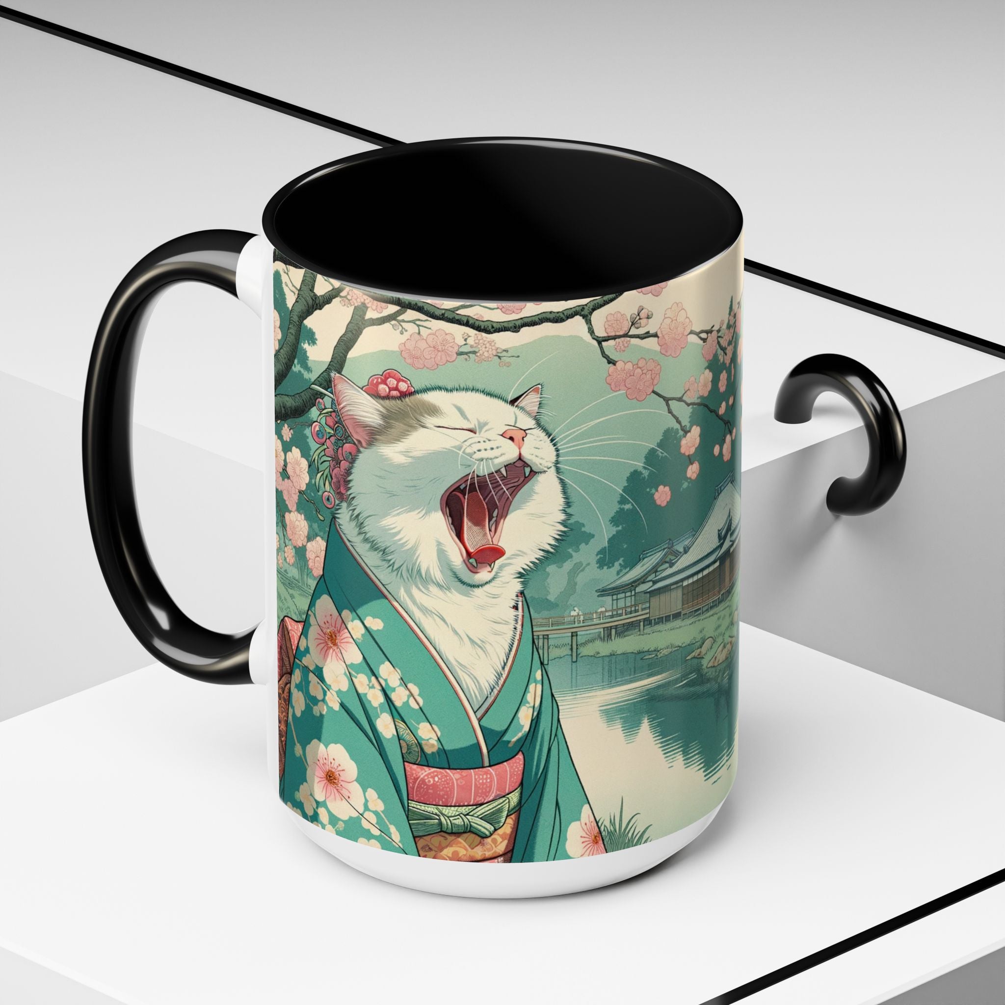 Cute Geisha Cat Mug - Kimono Cat Lover Gift - Kimono Cats Collection