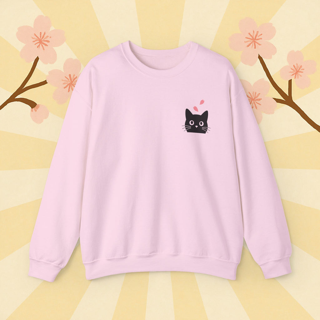 Black Cat Sakura Sweatshirt - Unisex Crewneck