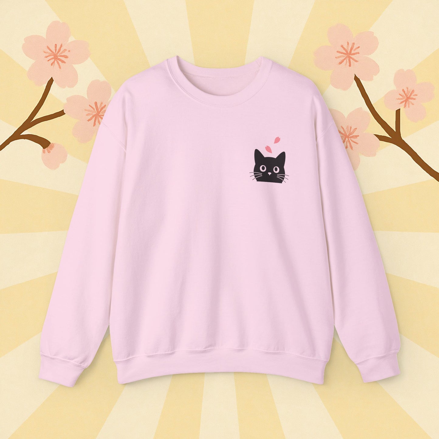 Black Cat Sakura Sweatshirt - Unisex Crewneck