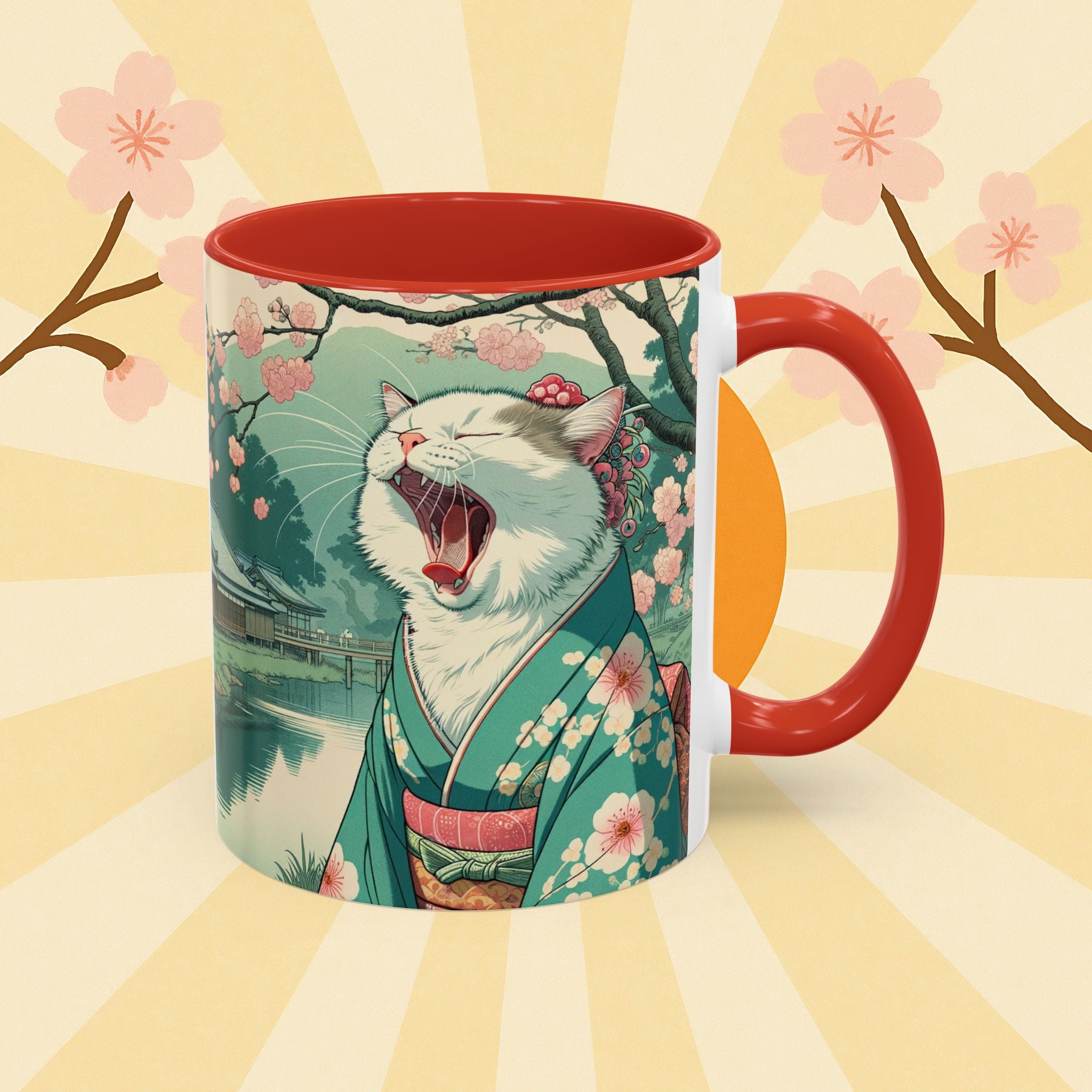 Cute Geisha Cat Mug - Kimono Cat Lover Gift - Kimono Cats Collection