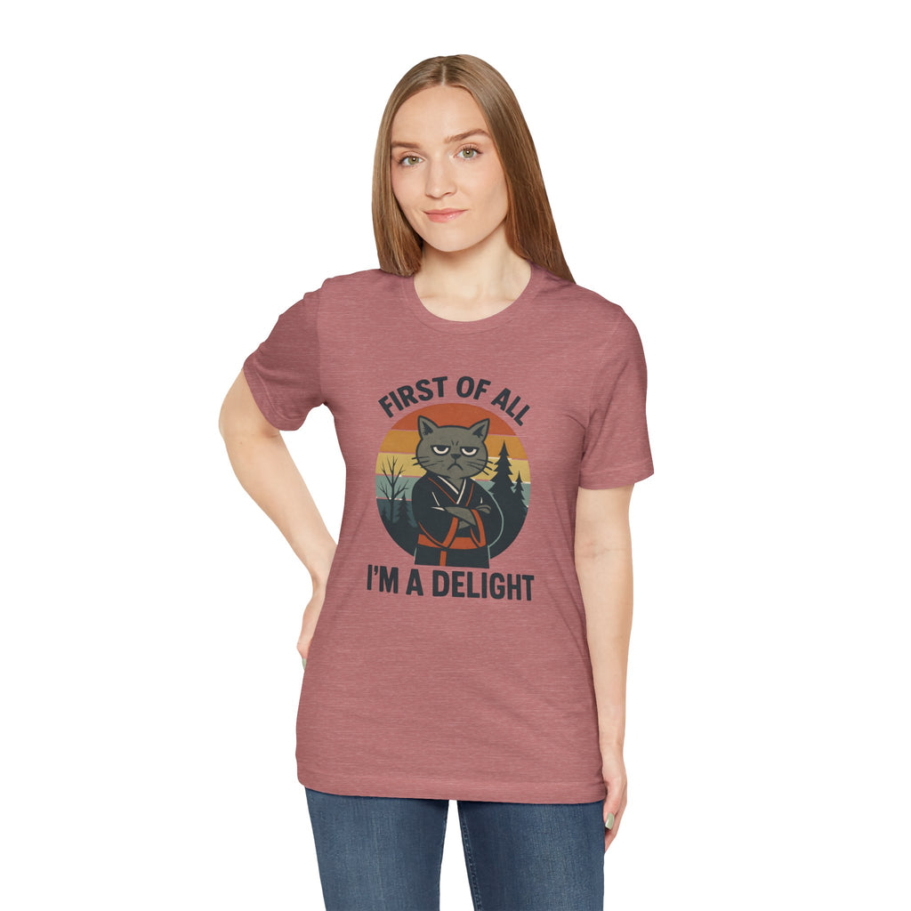 First of All I'm a Delight Cat Shirt, T-Shirt | Funny Neko Kimono Graphic