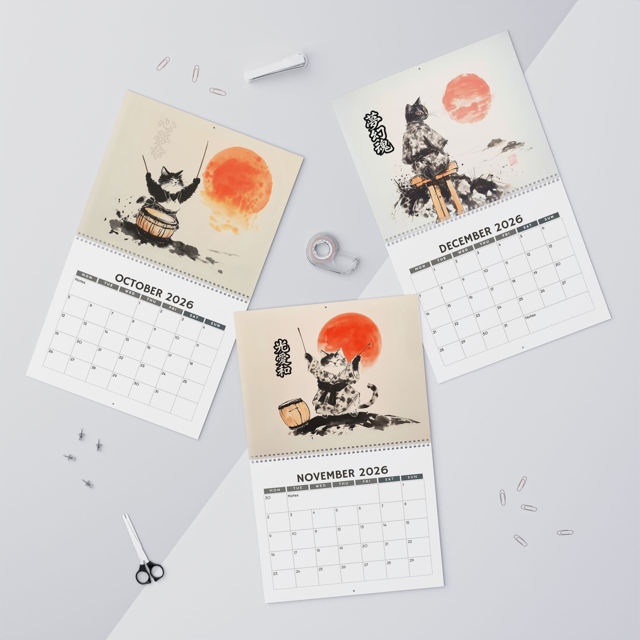 Sunset Cats Wall Calendar - The Rhythm of Stillness 2026