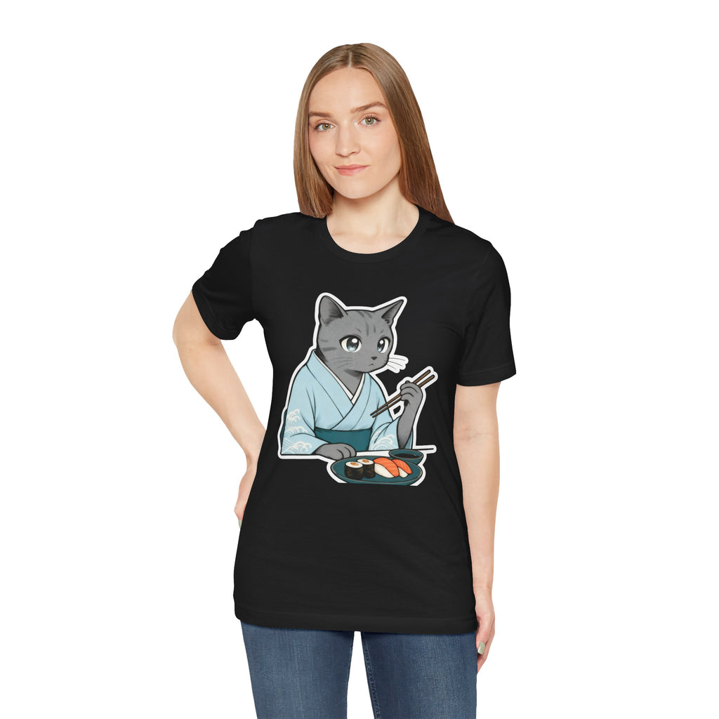 Sushi Kimono Cat Shirt - Japanese Dinner Date Cat Tee