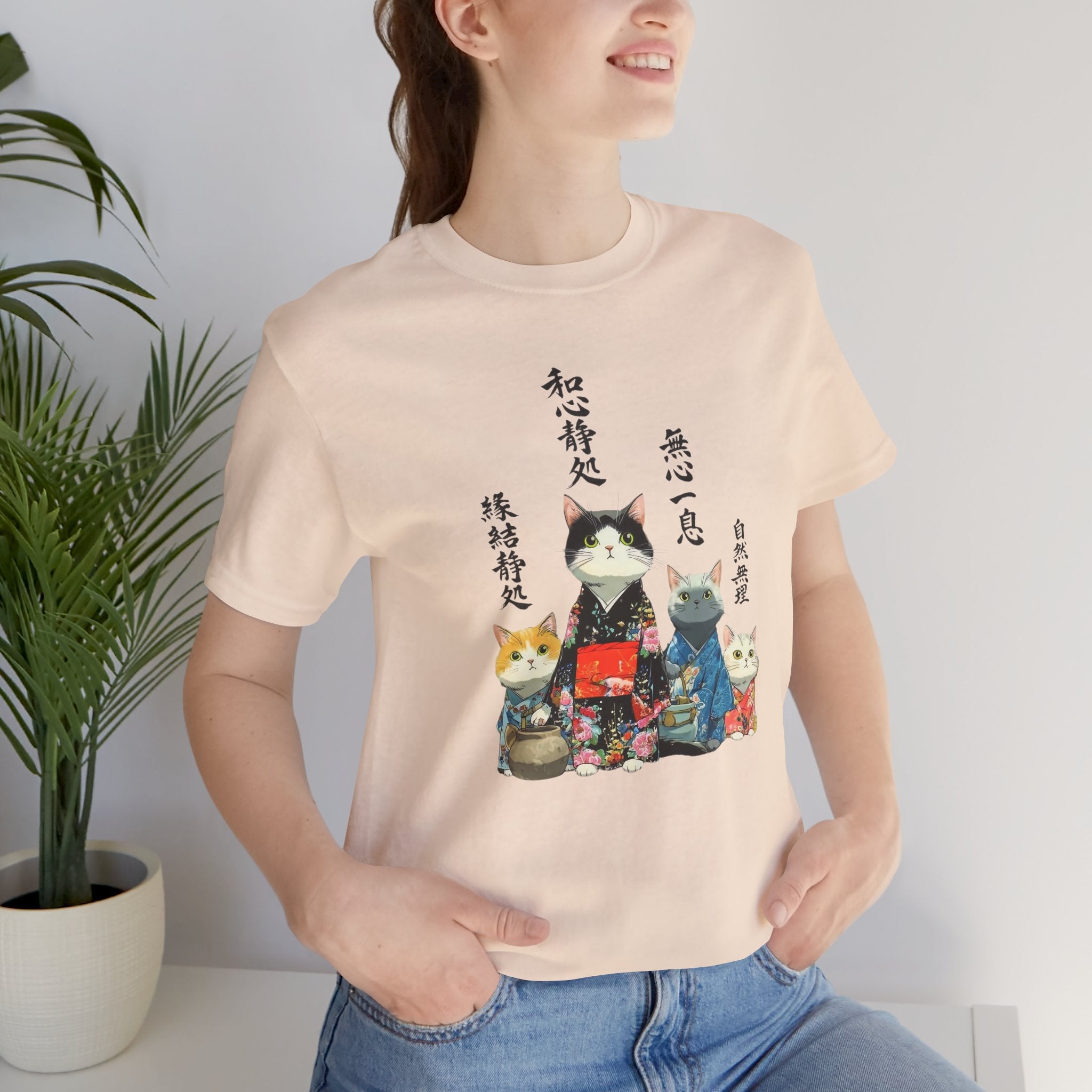 Zen Kimono Cats T-Shirt | Japanese Cat Illustration