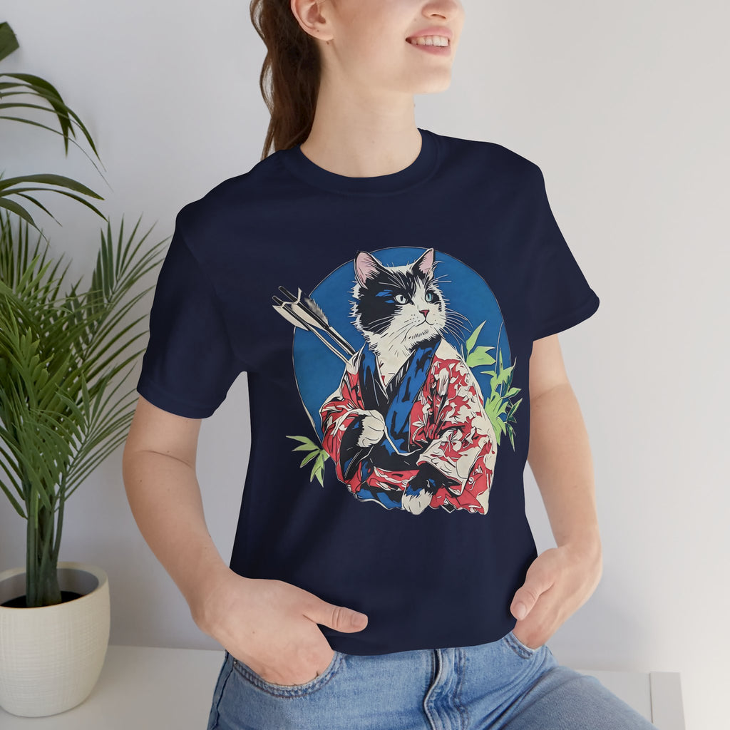 Cat Warrior T-Shirt: Kyudo Anime Graphic Tee