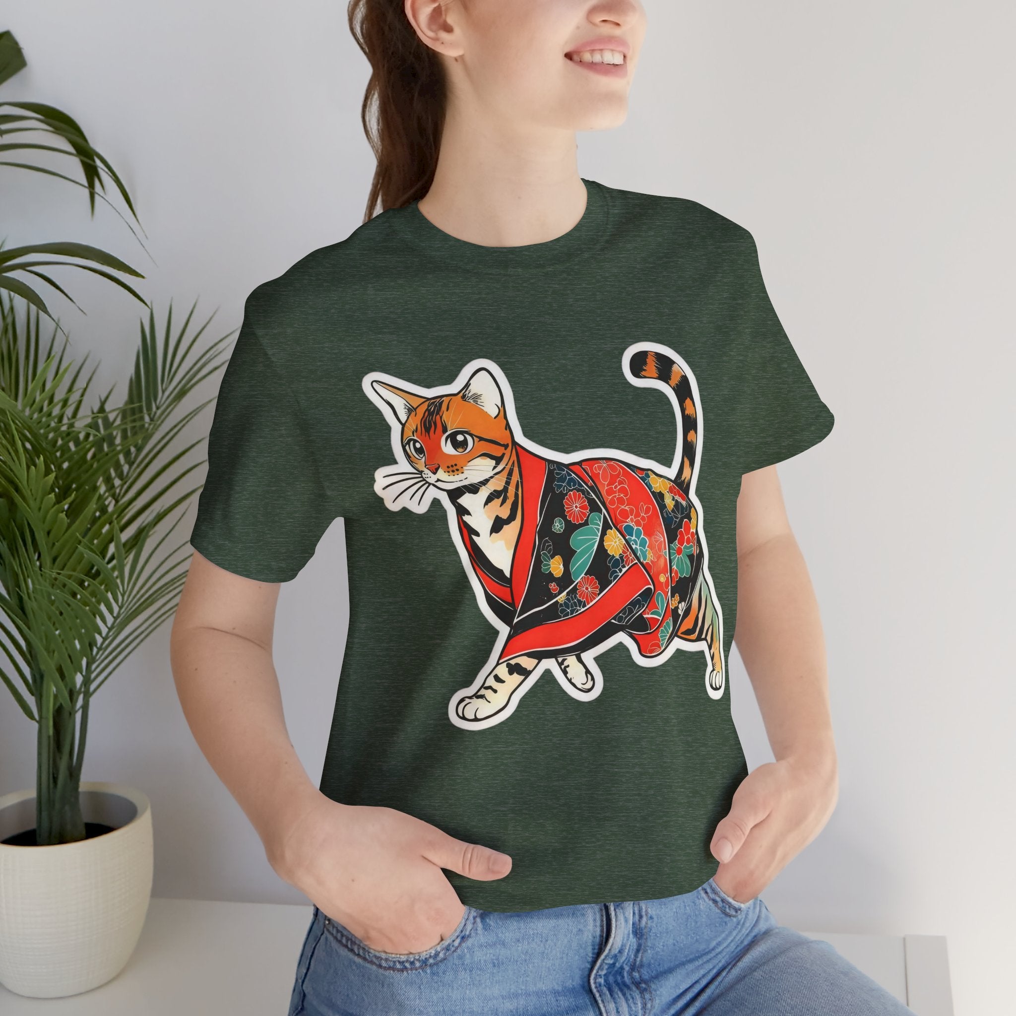Cute Japanese Cat Shirt Kimono Kitty Tee
