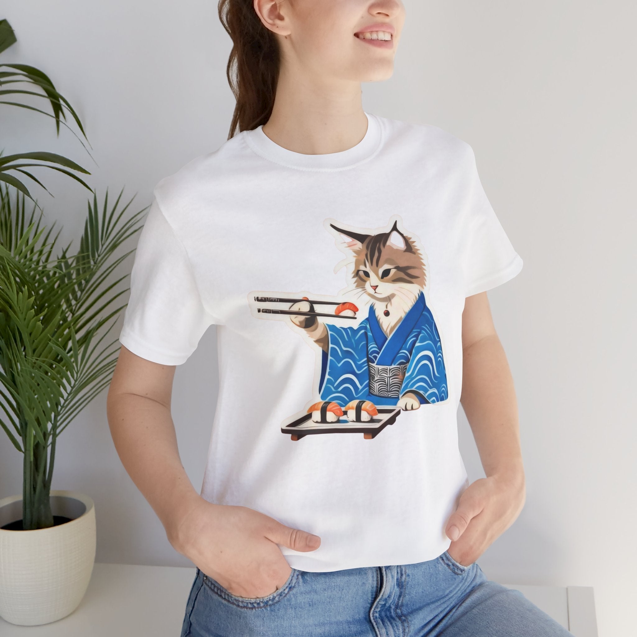 Cute Sushi Cat Shirt - Japanese Kimono Cat Tee
