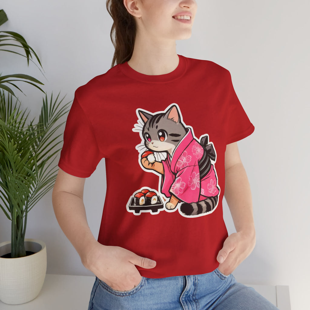 Sushi Cat Gift Tee - Japanese Aesthetic Shirt
