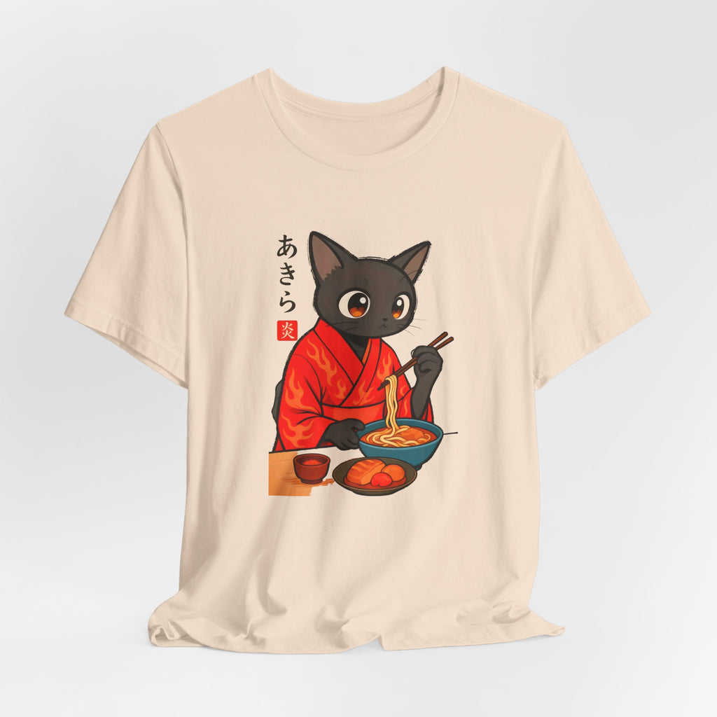Spicy Ramen Black Cat Shirt - Japanese Noodle Cat Tee