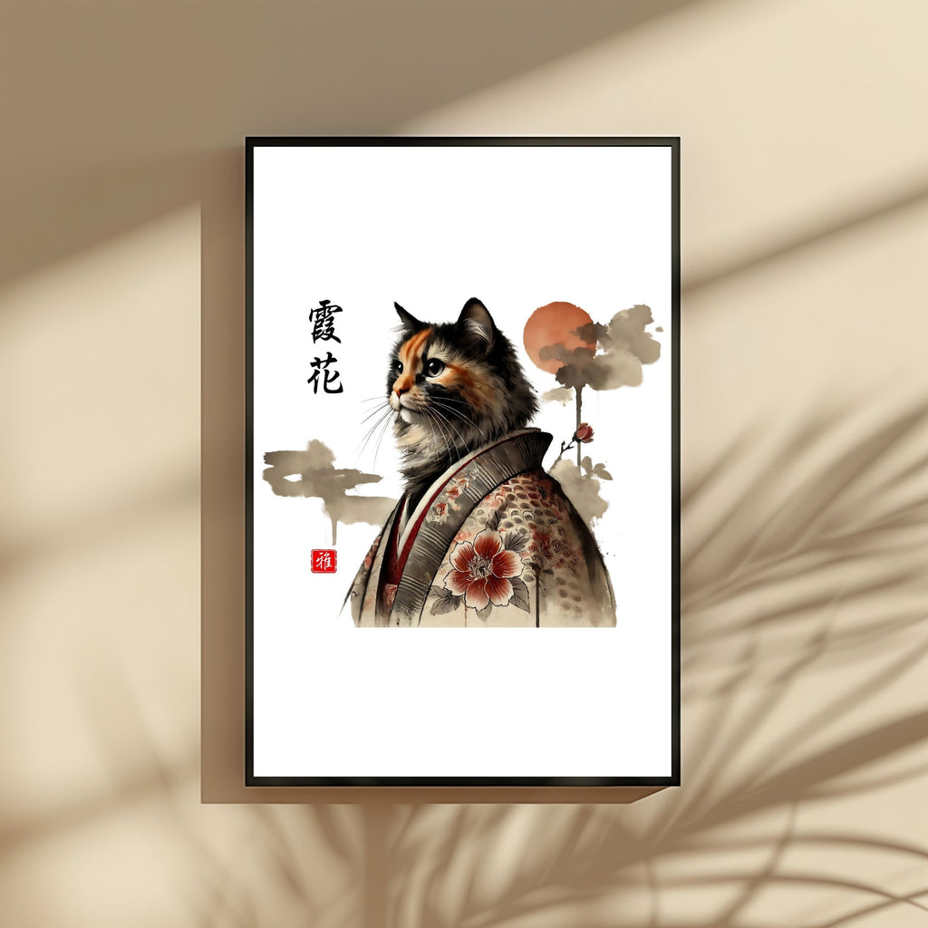 霞花 (Kasuka) – Misty Flower Cat Wall Art
