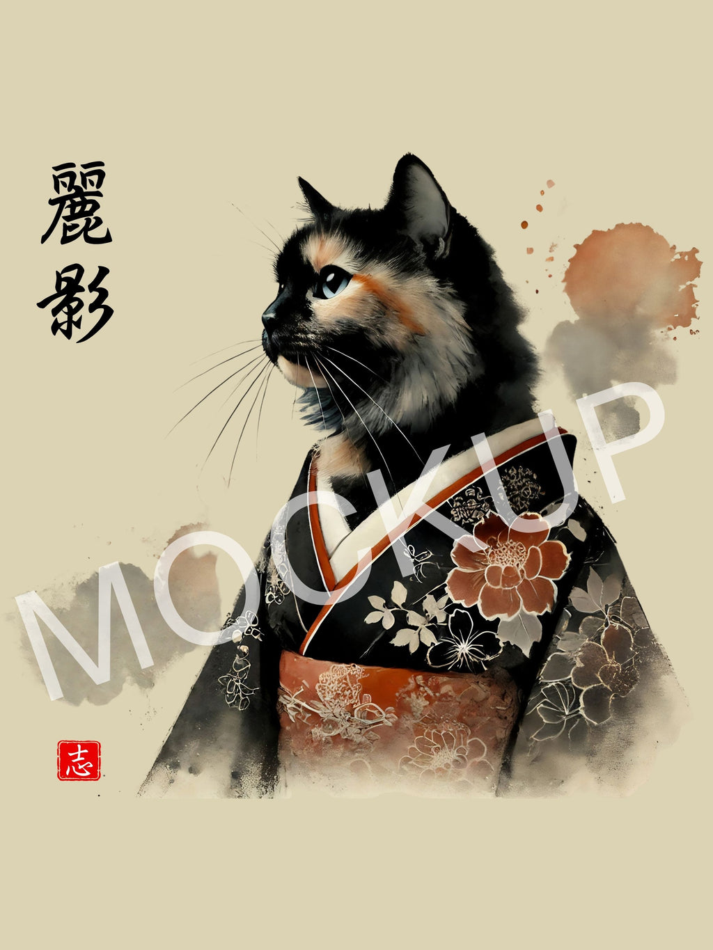 麗影 (Rei-Ei) – Beautiful Shadow Cat Wall Art