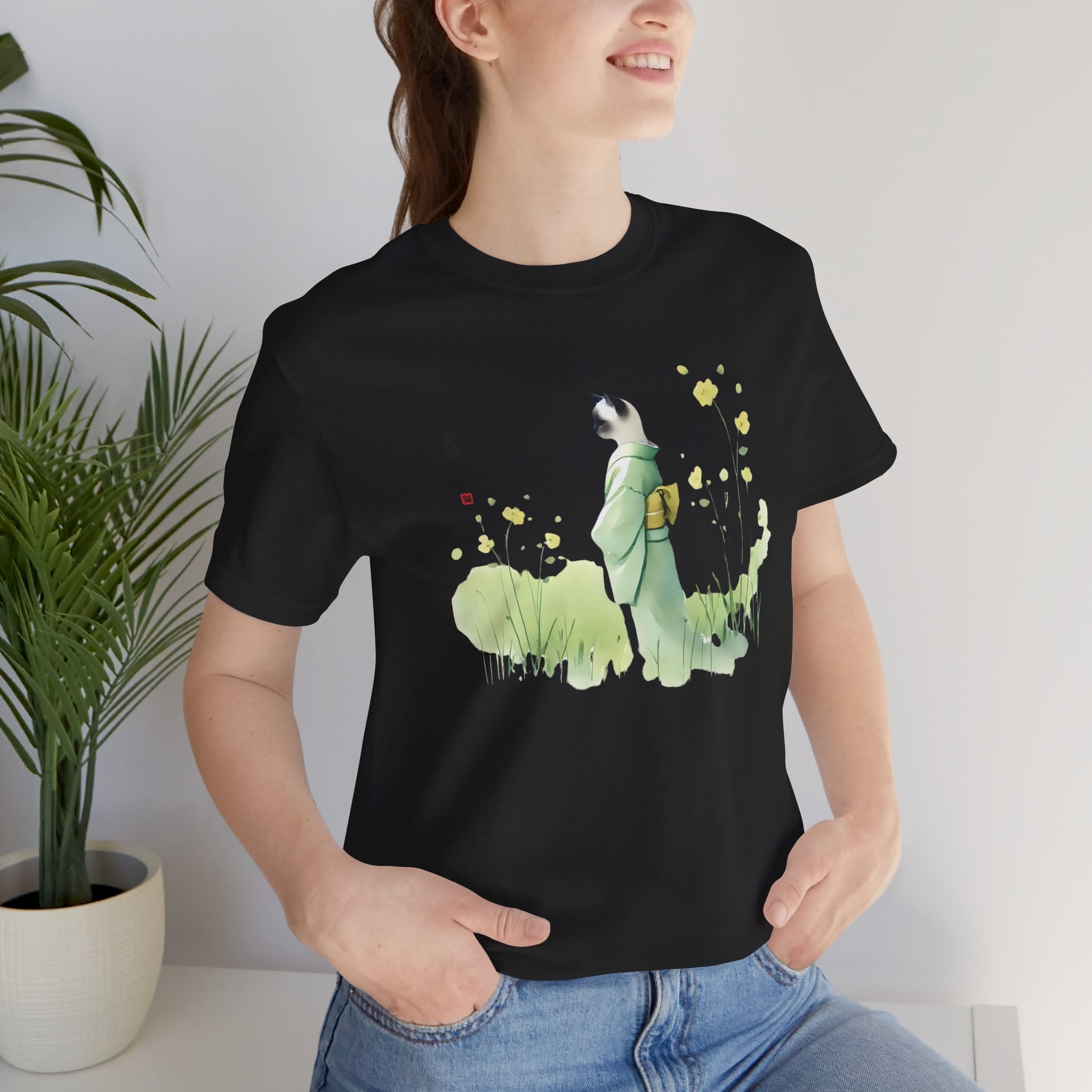 Zen Wildflower Cat T-Shirt
