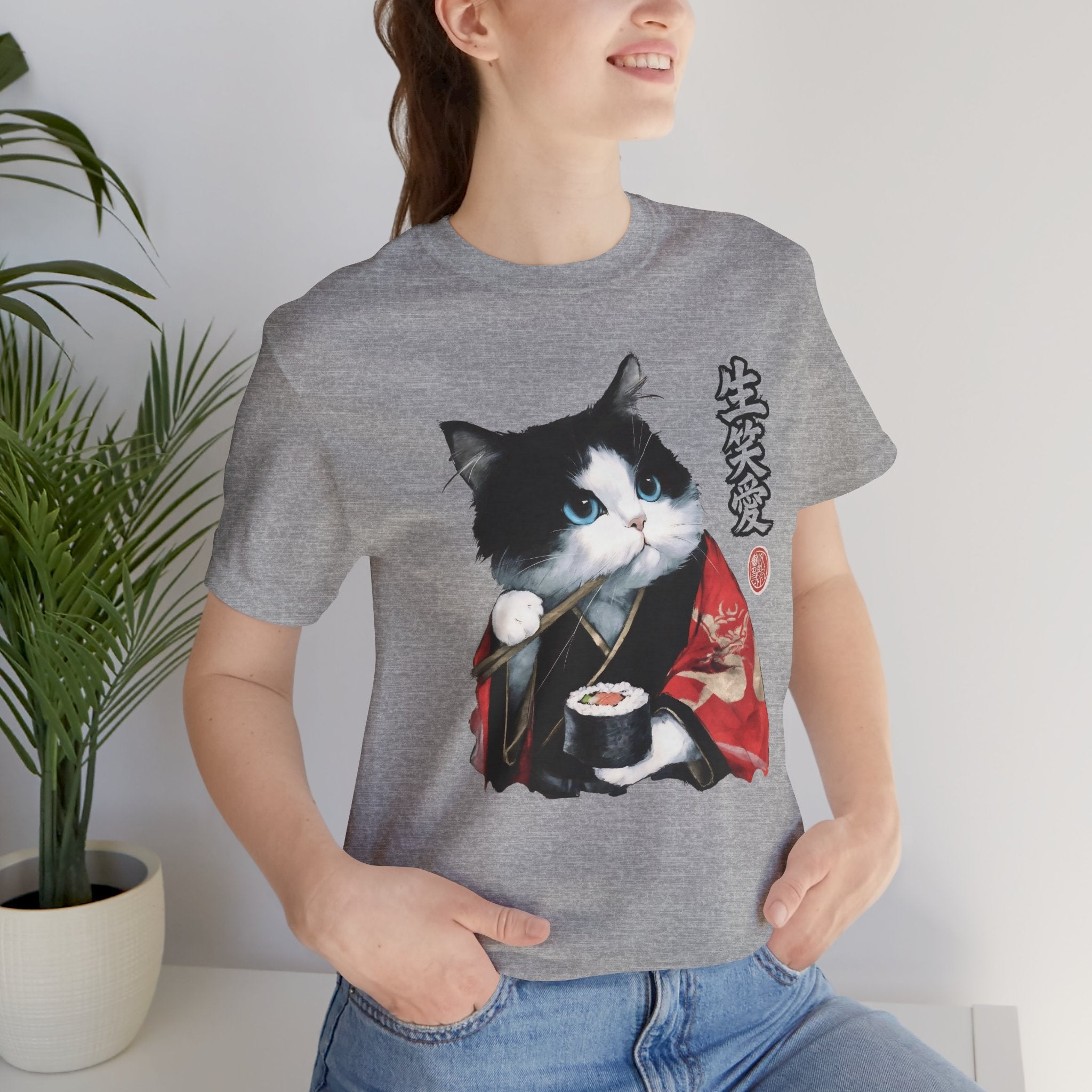 Sushi Cat kimono Cat T-Shirt | Japanese Neko Cat Art