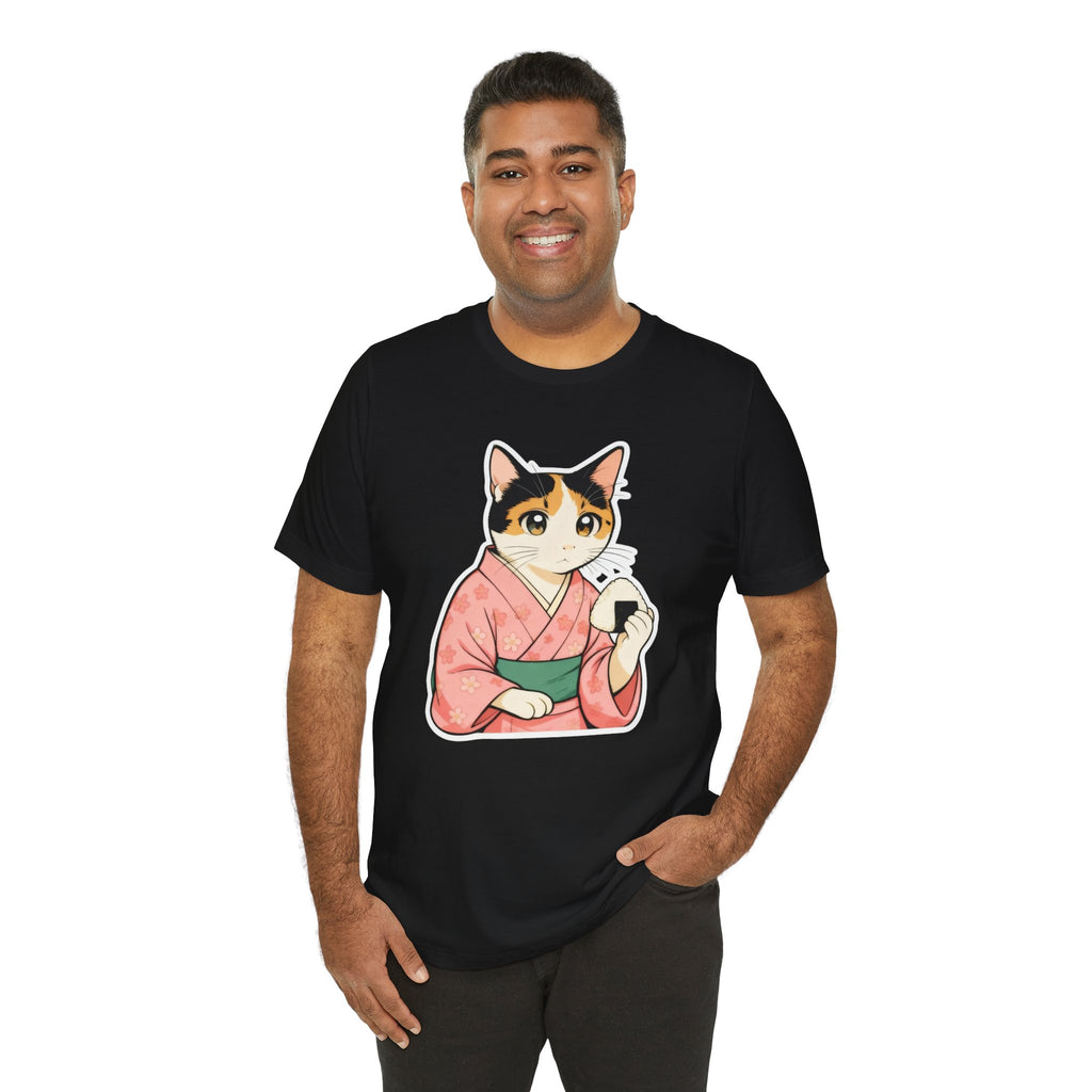 Onigiri Kimono Cat Shirt - Cute Japanese Comfort Food Tee