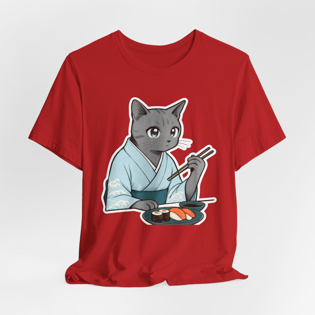 Sushi Kimono Cat Shirt - Japanese Dinner Date Cat Tee