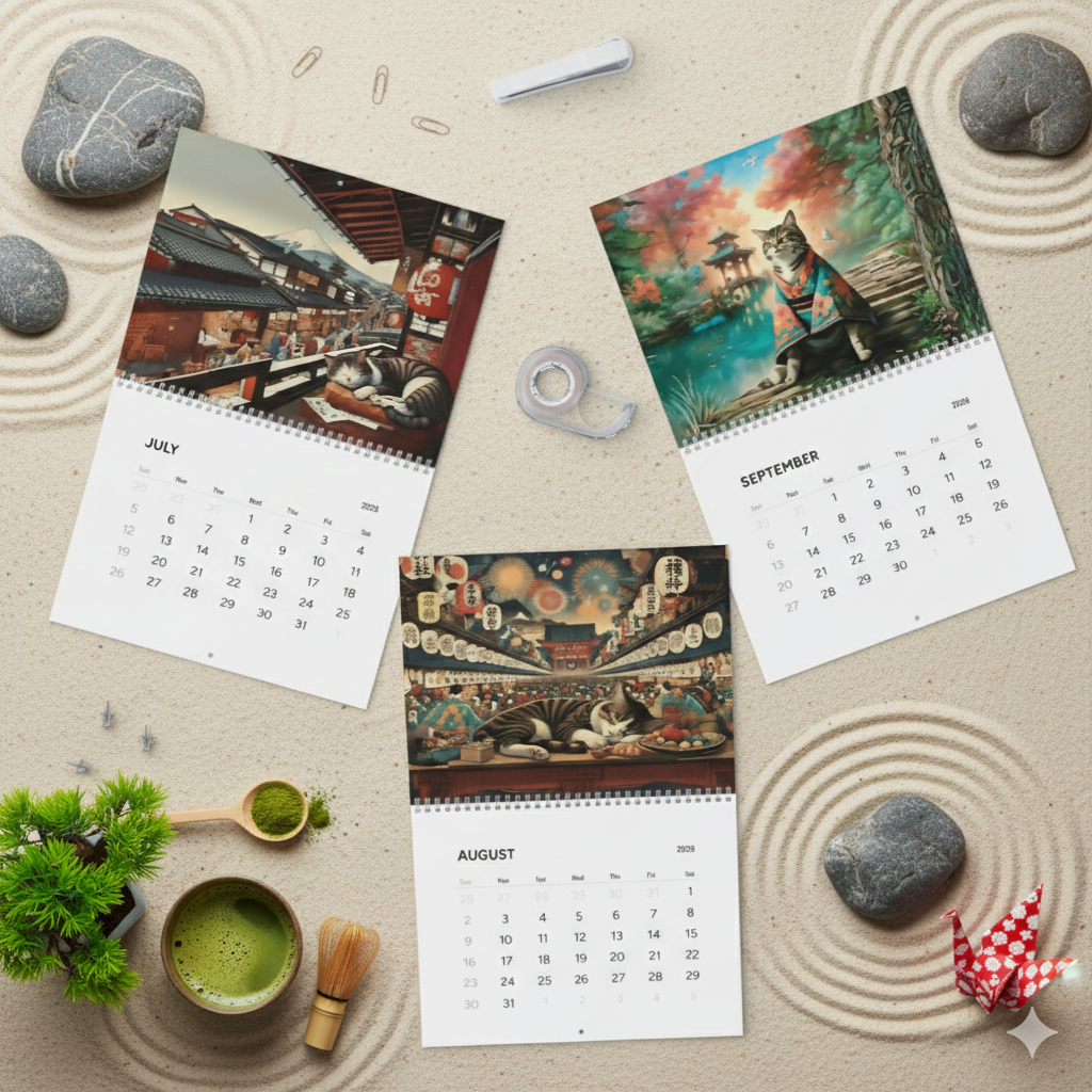 Sleepy Cats of Edo Japan Calendar 2026 - Captivating Art and Culture