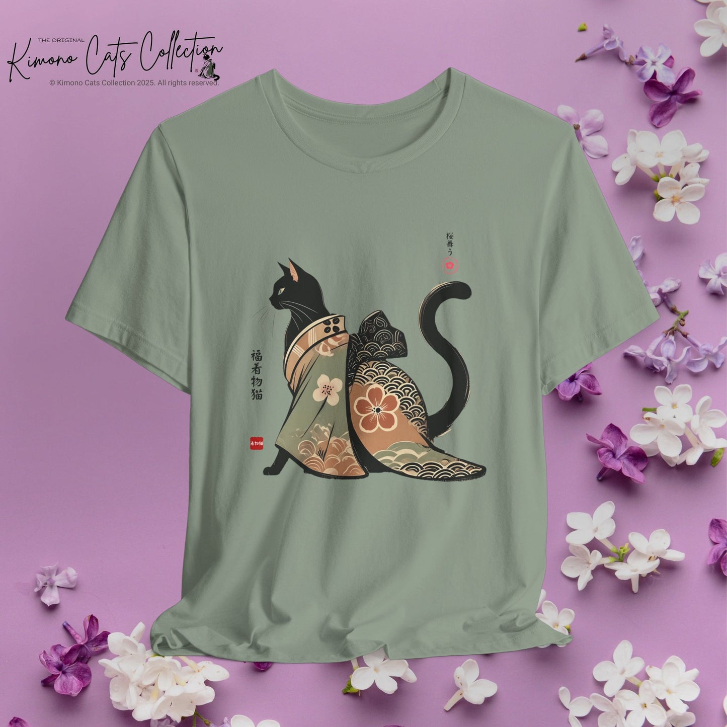 Unisex Tee Lucky Kimono Cat T-Shirt
