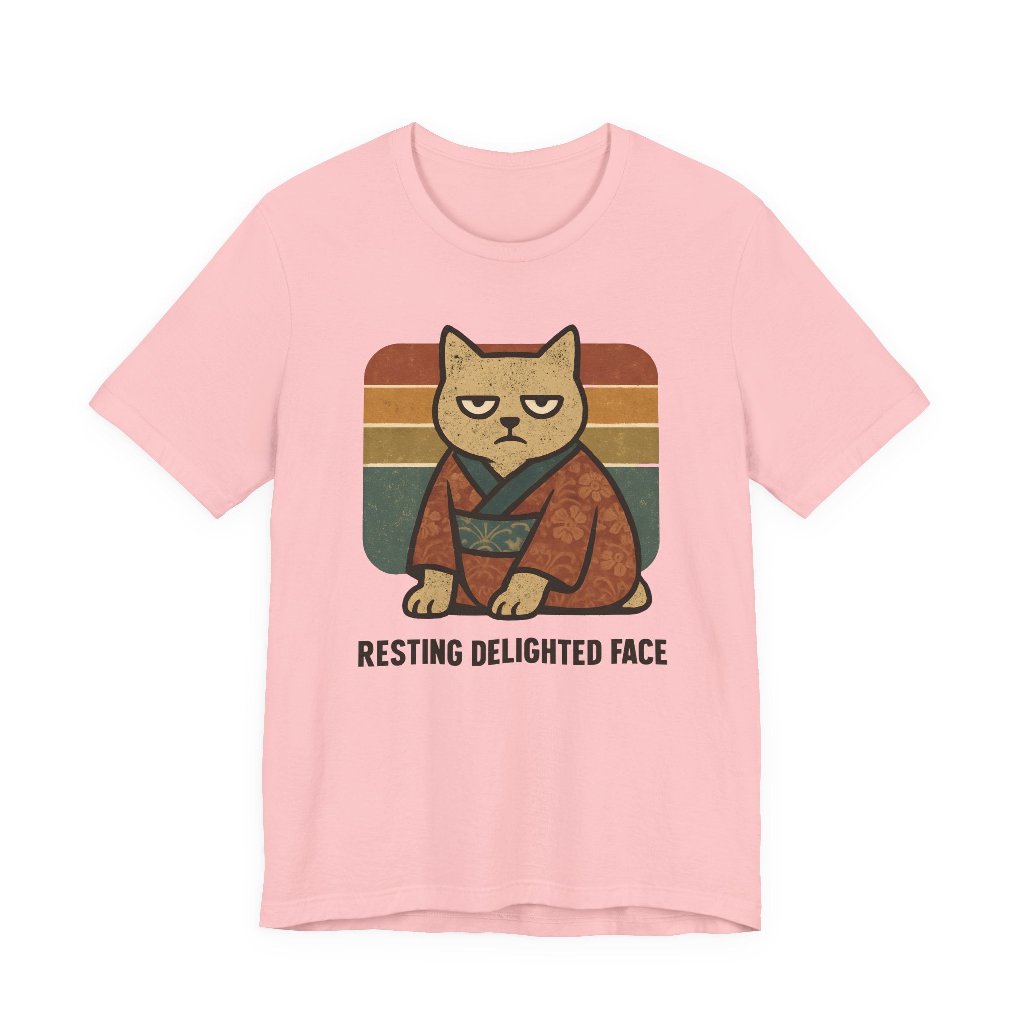 Resting Delighted Face - Grumpy Kimono Cat Vintage T-Shirt