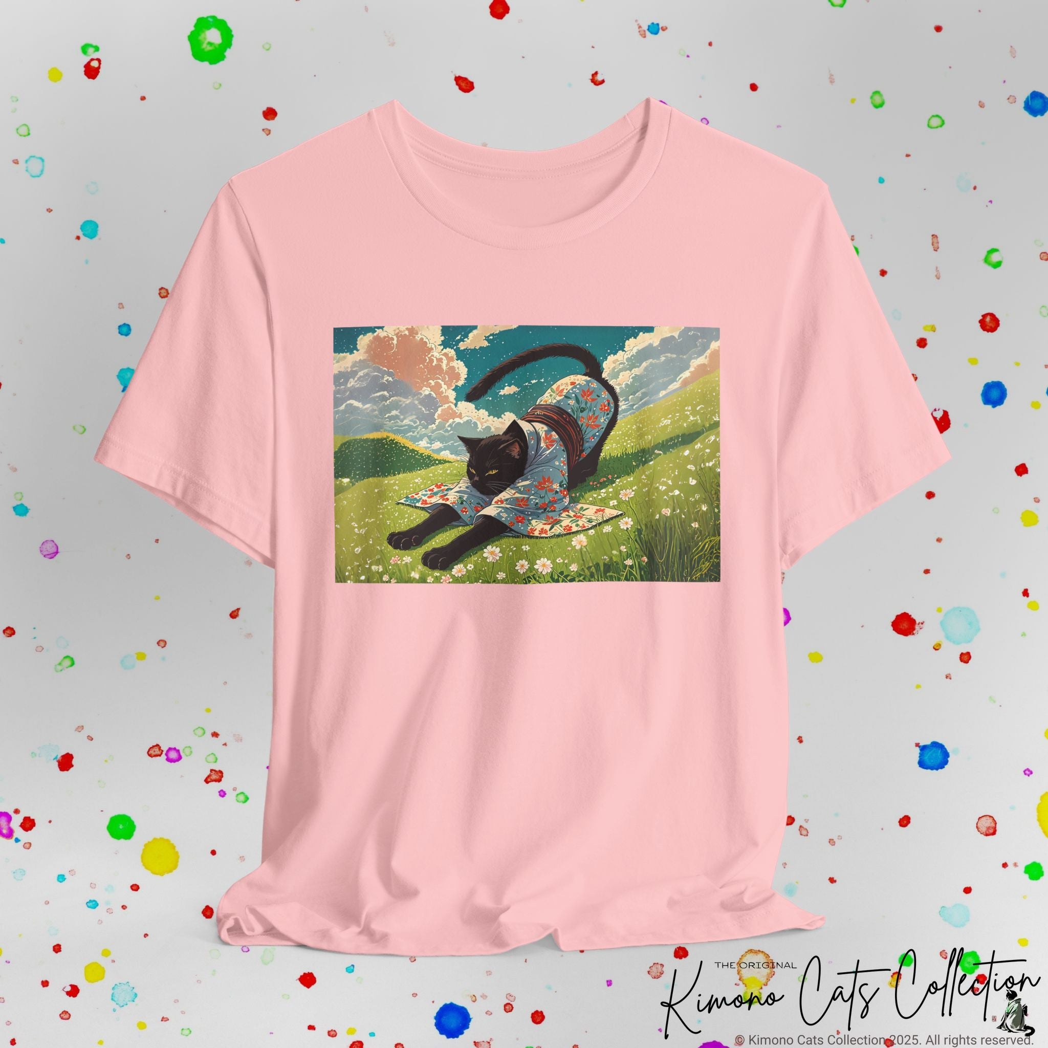 Kimono Black Kitty Cats Unisex T-Shirt