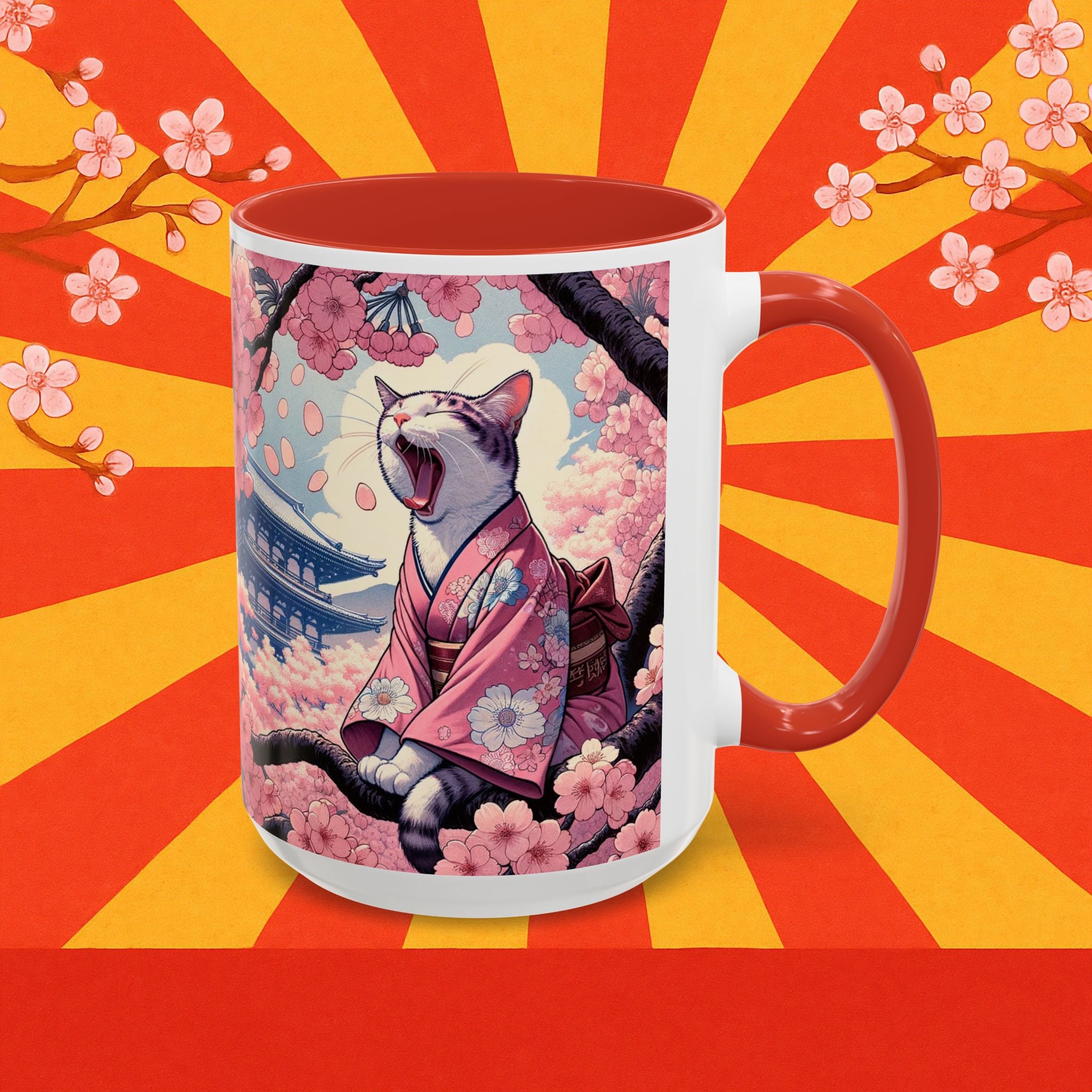 Coffee Mug Sakura Cat in Kimono