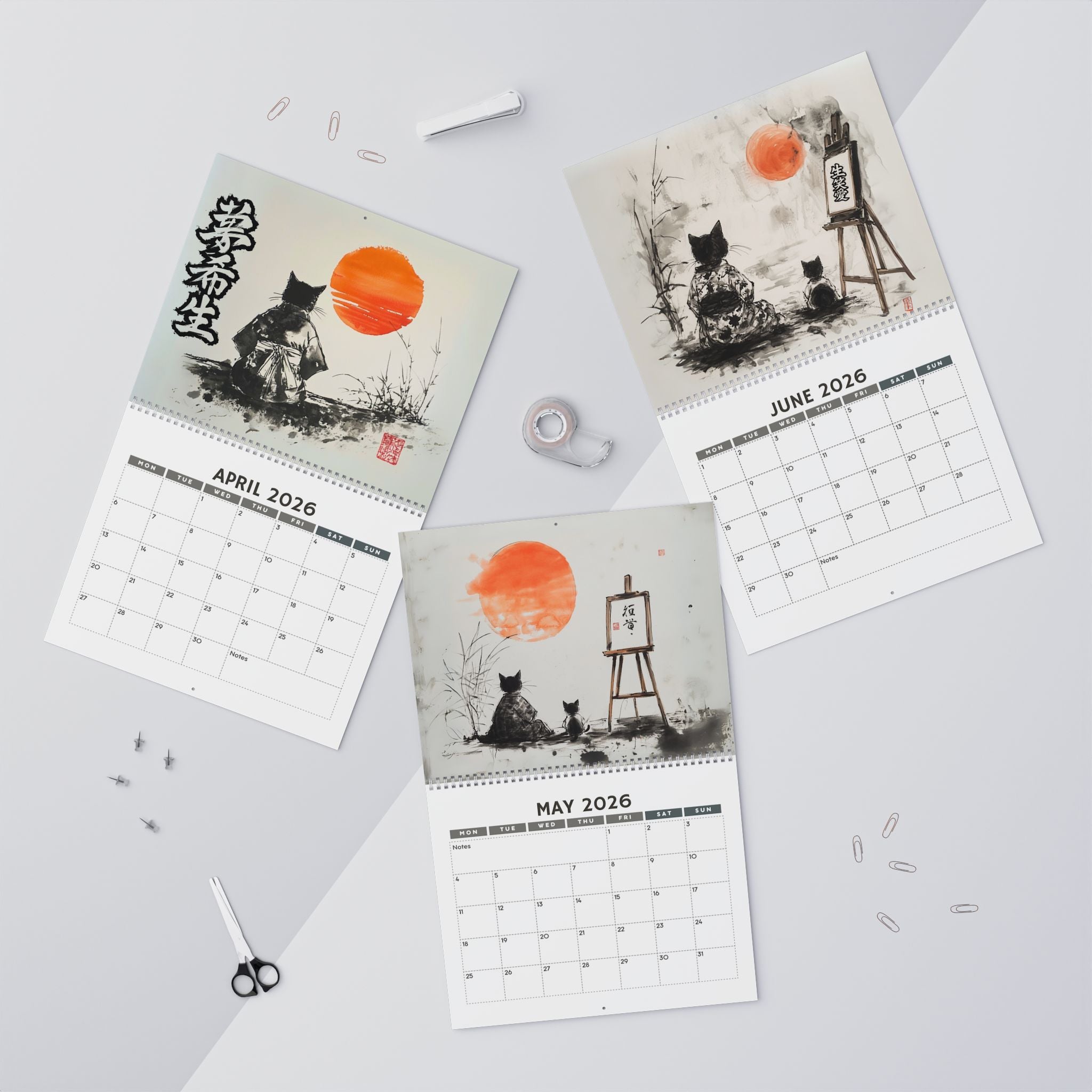 Sunset Cats Wall Calendar - The Rhythm of Stillness 2026