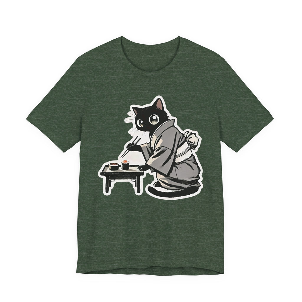 Sushi Cat T-Shirt | Adorable Japanese Cat in Kimono Design - Kimono Cats Collection