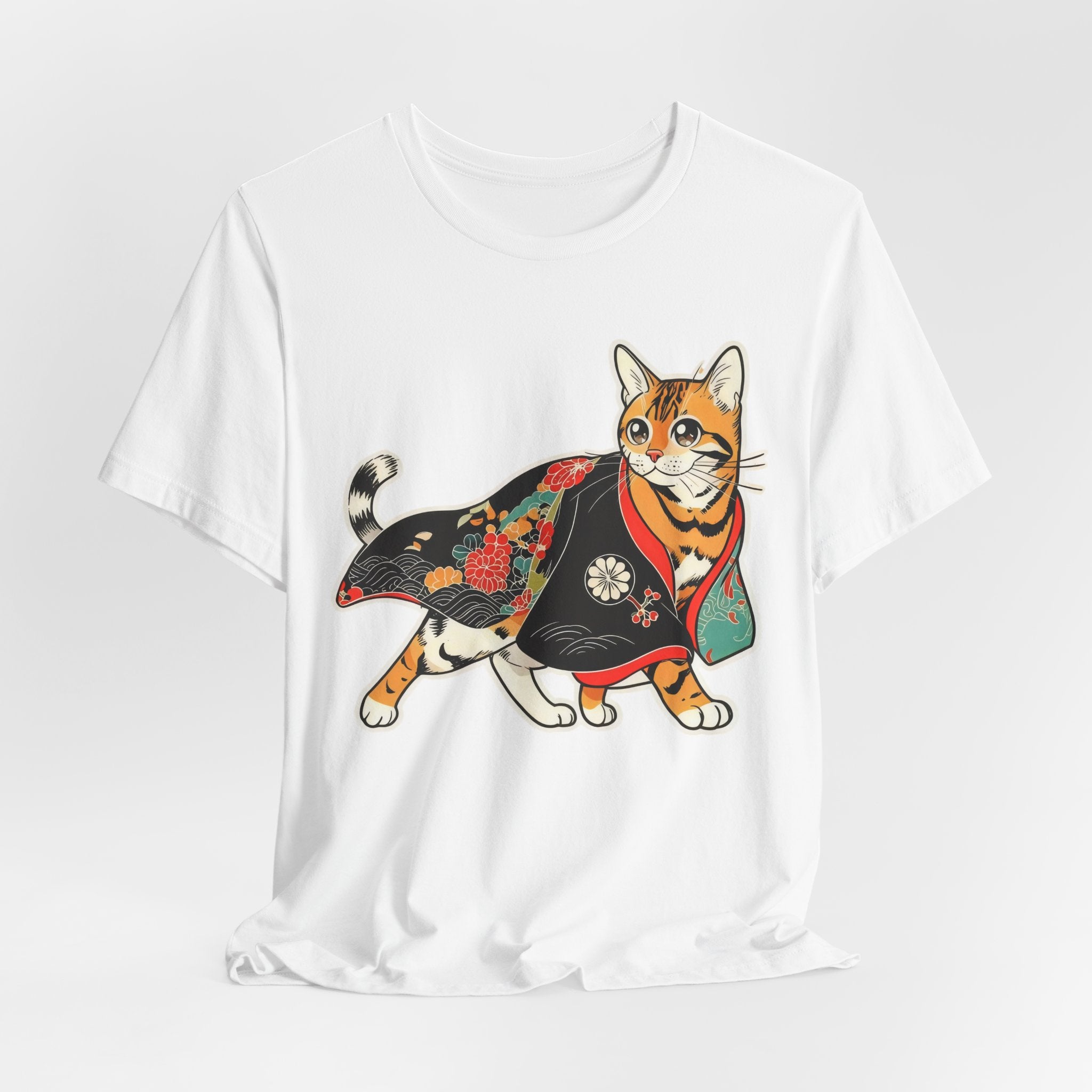 Japanese Neko Cat Shirt Calm Gift Tee, Kimono Neko Bengal
