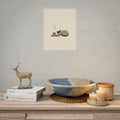 Sleeping Cat with Tea Rolled Poster | Minimal Cozy Wall Art