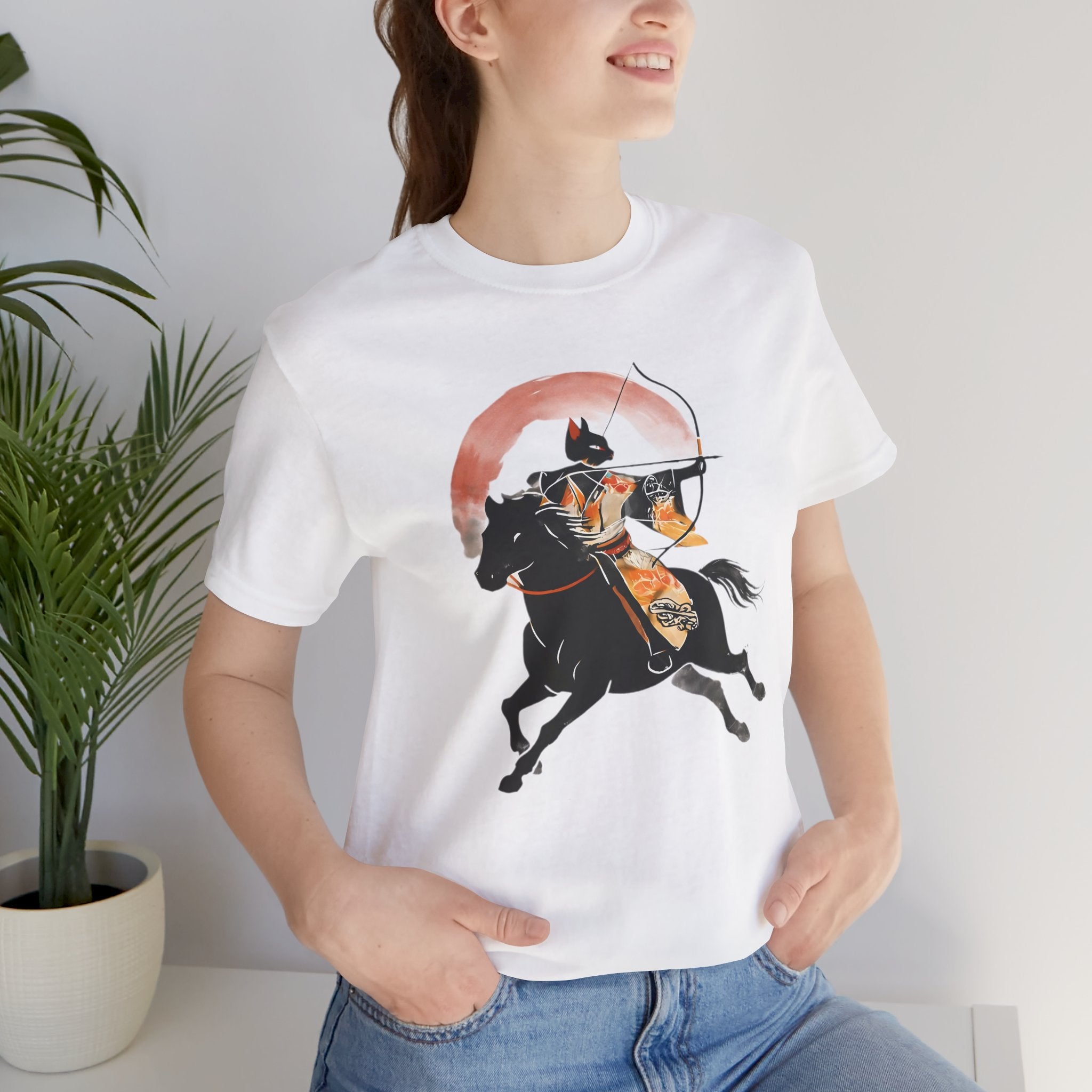 Year of the Horse Archer Cat T-Shirt | Japanese Zodiac Ukiyo-e Kimono Neko