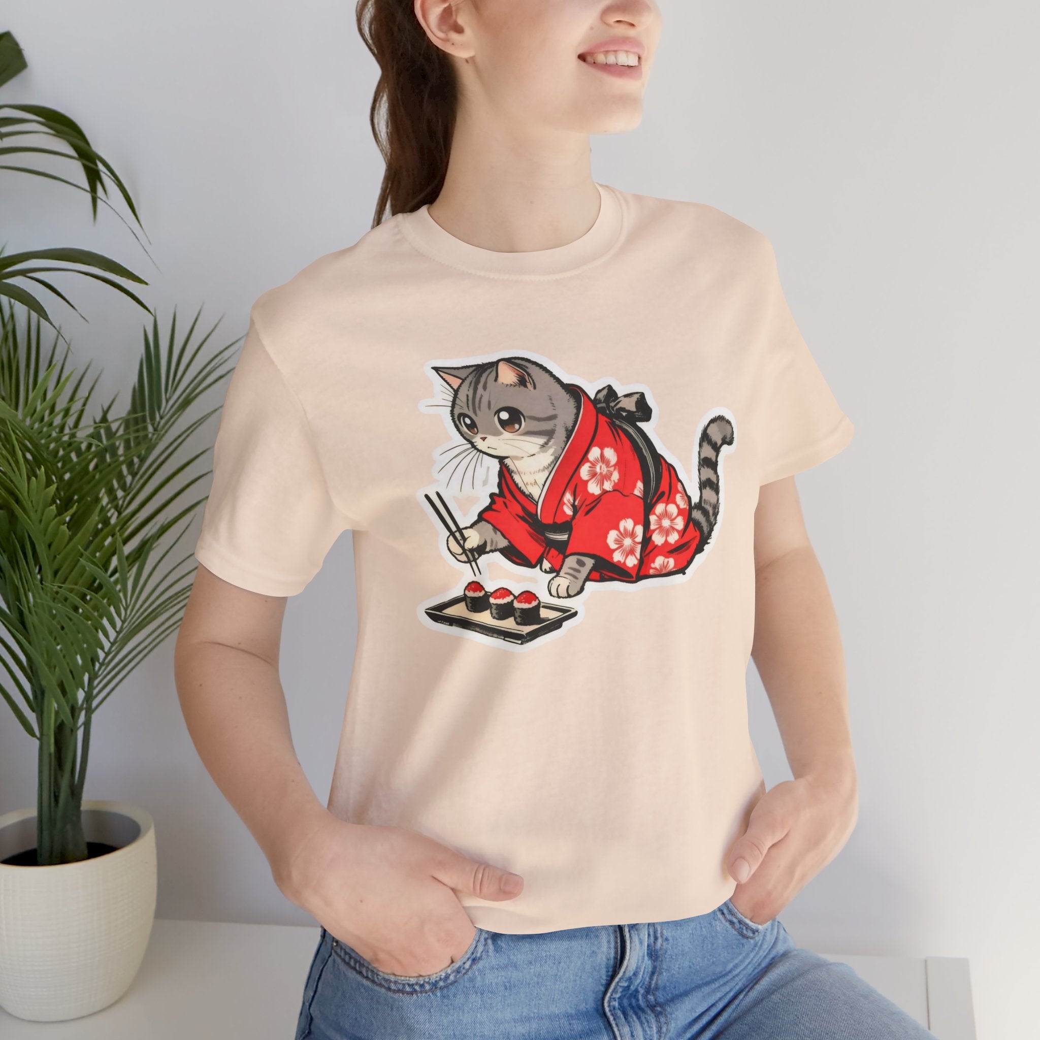 Sushi Cat T-Shirt - Kawaii Kimono Cat
