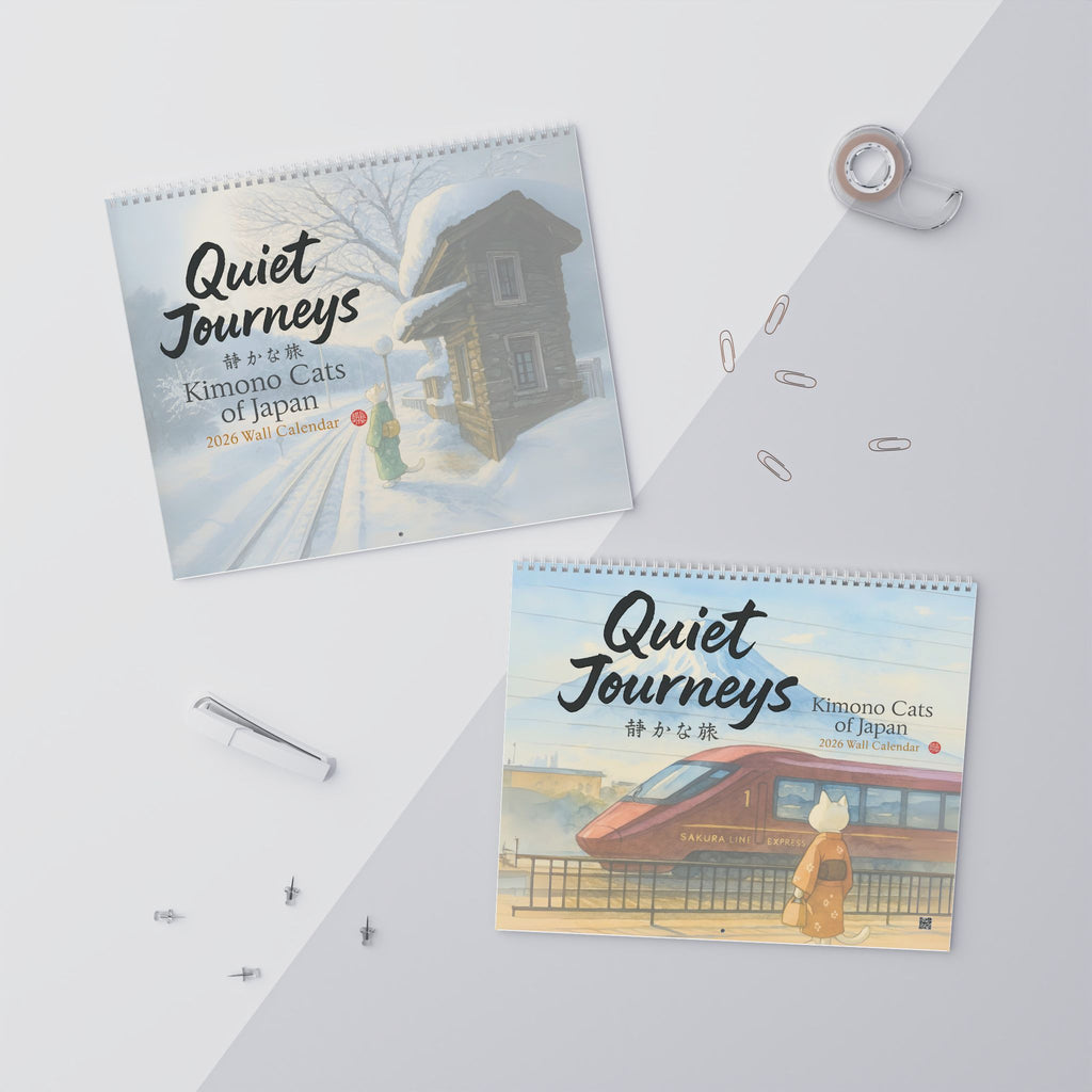 Quiet Journeys: Kimono Cats of Japan 2026 Wall Calendar