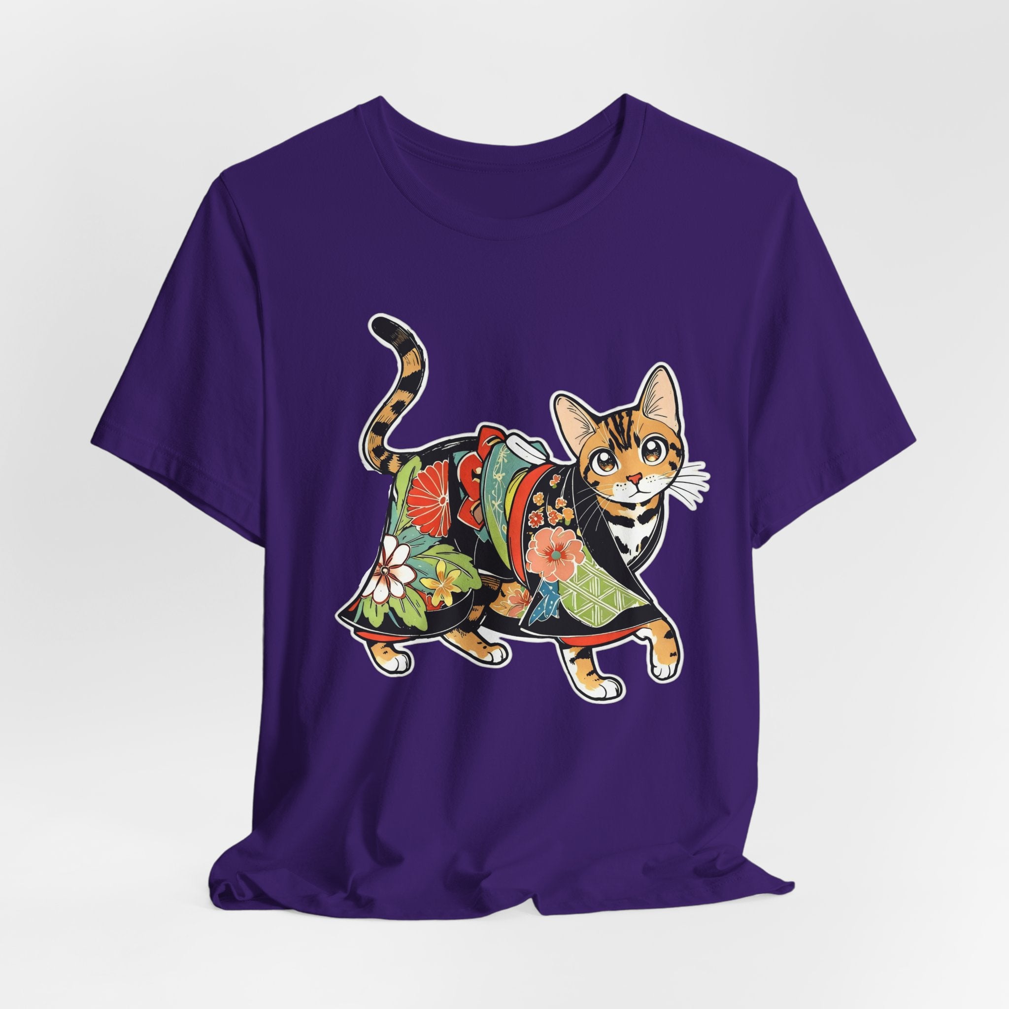 Zen Cat Shirt Japanese Gift Tee, Kimono Cat Bengal