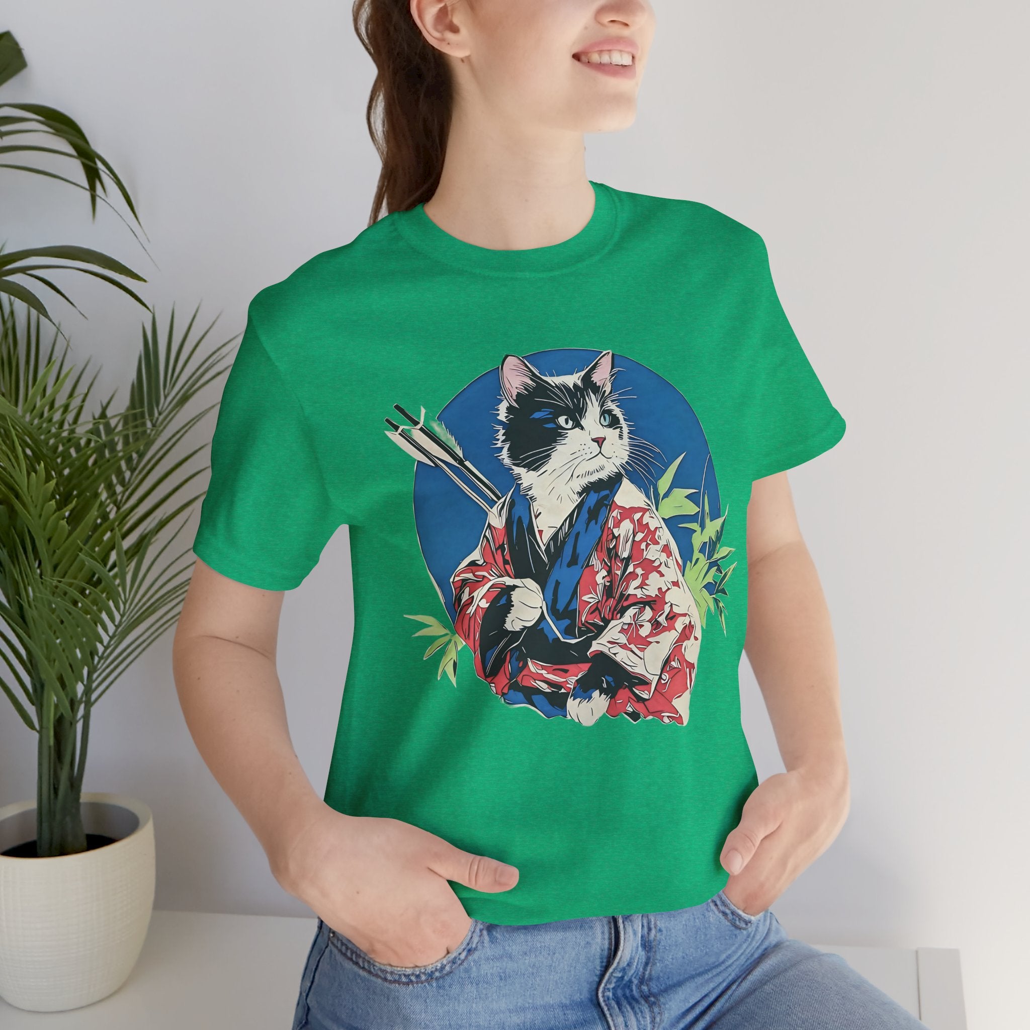 Cat Warrior T-Shirt: Kyudo Anime Graphic Tee