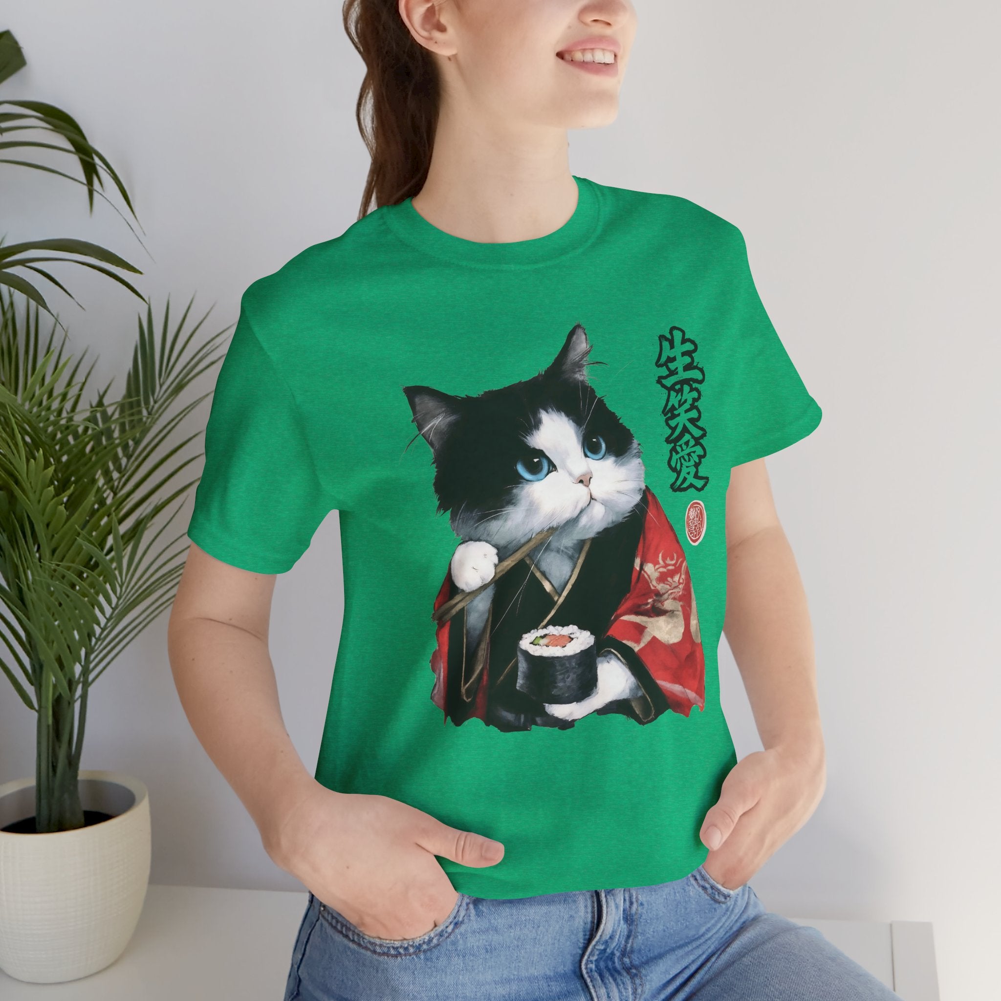 Sushi Cat kimono Cat T-Shirt | Japanese Neko Cat Art