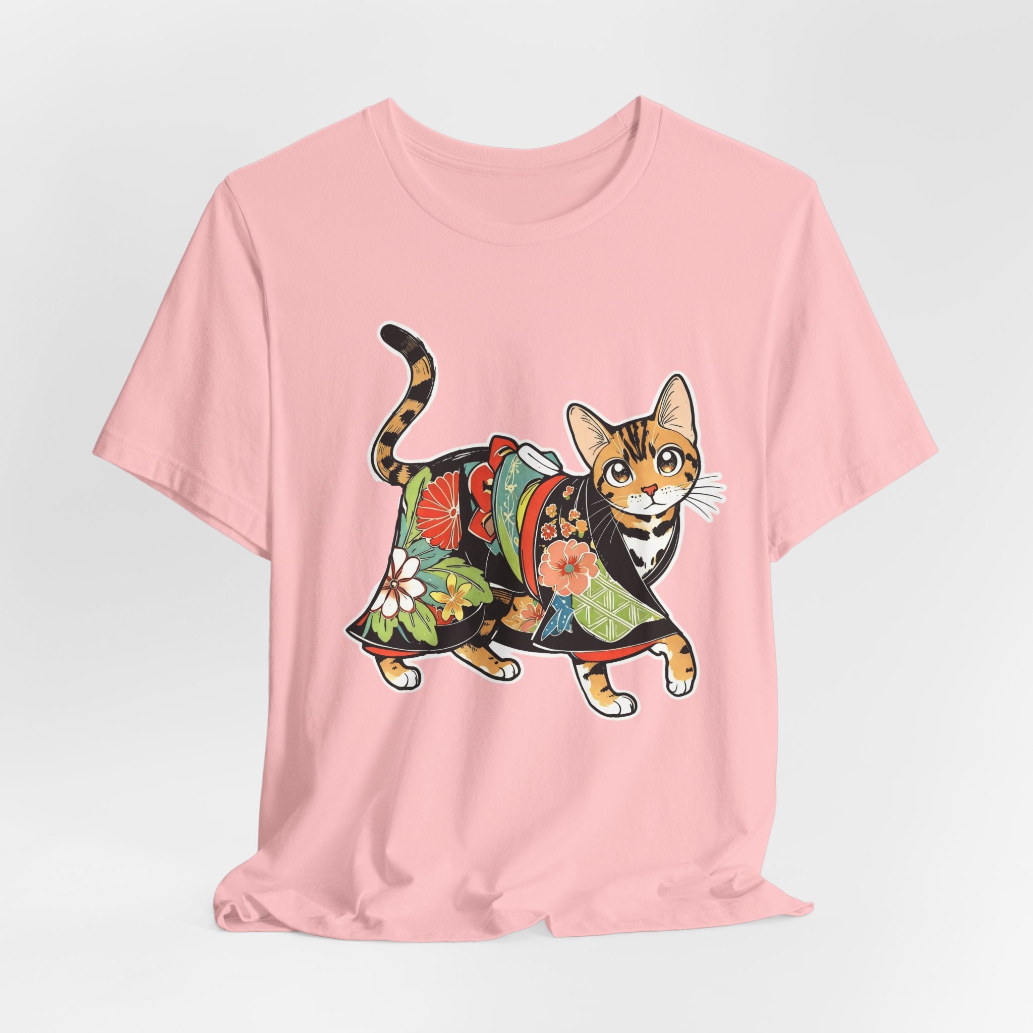Zen Cat Shirt Japanese Gift Tee, Kimono Cat Bengal