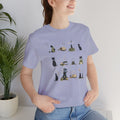 Cat Silhouettes Grid Tee - Minimal Nighttime Cat Art T-Shirt