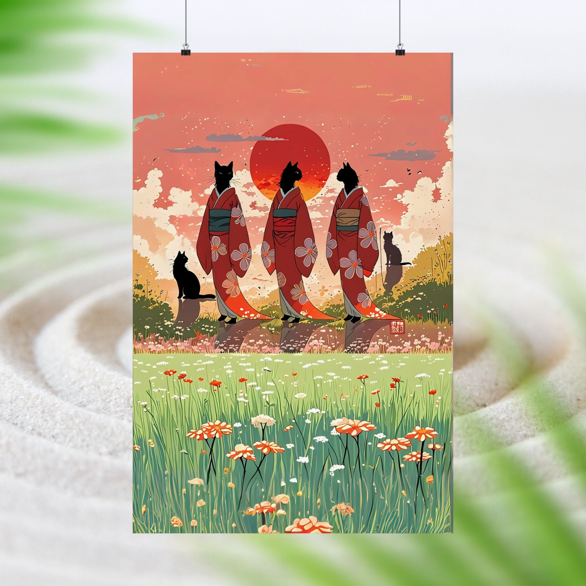 Black Cats Studio Ghibli-Inspired Print