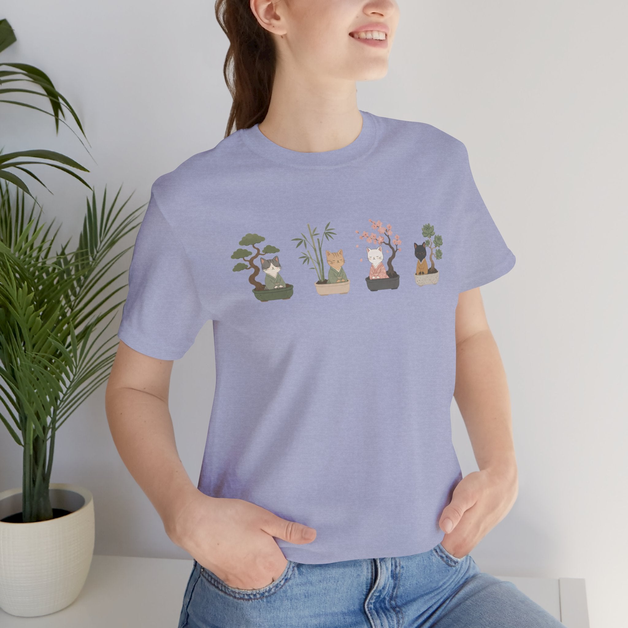 Bonsai Collection Tee — Minimal Cat Graphic T-Shirt