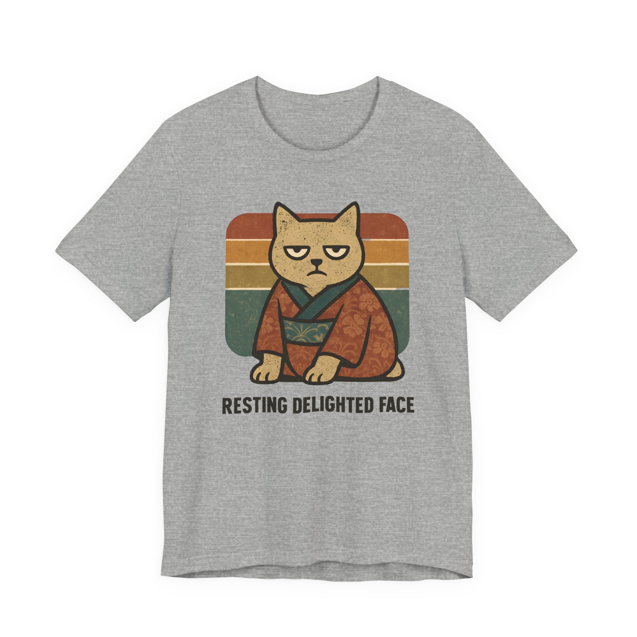 Resting Delighted Face - Grumpy Kimono Cat Vintage T-Shirt