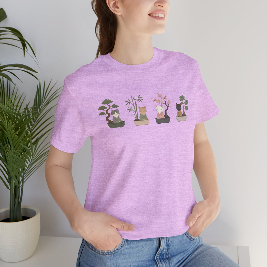 Bonsai Collection Tee — Minimal Cat Graphic T-Shirt