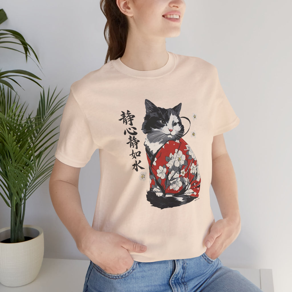 Sakura Neko Cat Tee | Kimono Cat Silhouette, Meow Nyan Japan