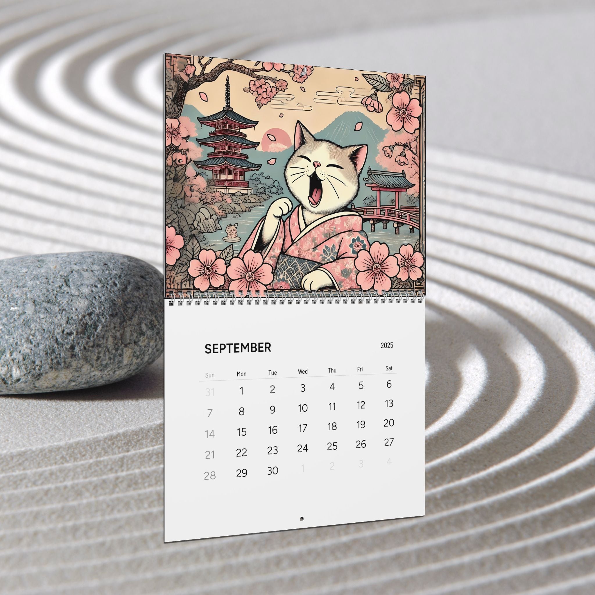 Kawaii Zen Cats of Edo Calendar 2025