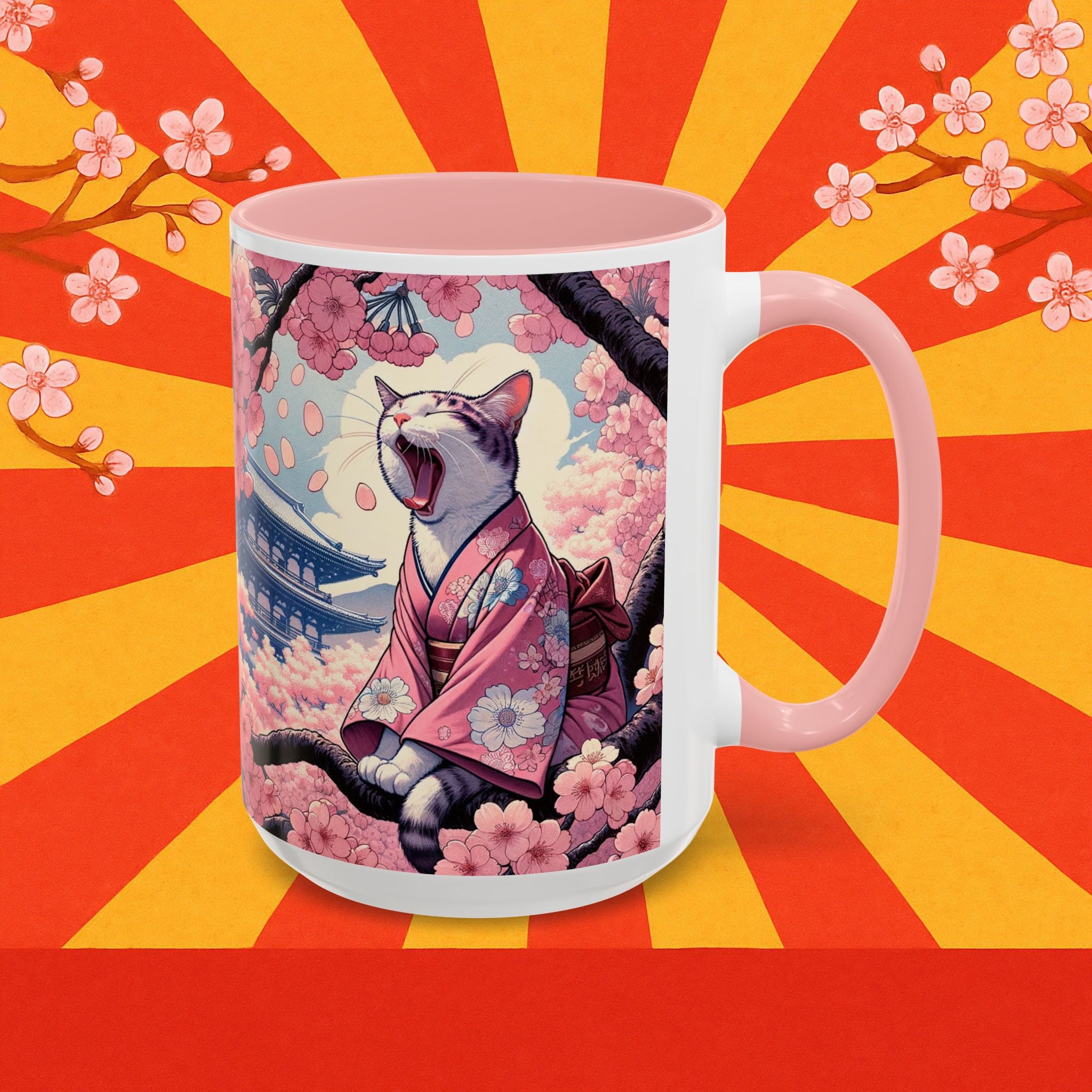 Coffee Mug Sakura Cat in Kimono
