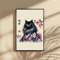 桜影 (Sakura-Kage) – Cherry Blossom Shadow Cat Wall Art