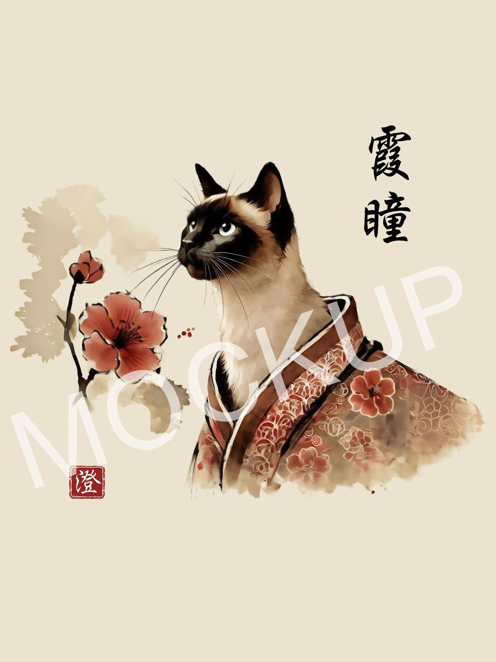 霞瞳 (Katen) – Twilight Eyes Cat Wall Art