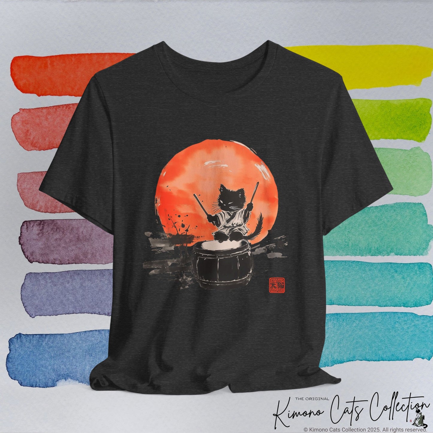 Taiko Cat T-Shirt - Echo of the Drum - Unisex Tee